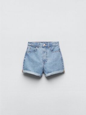 Two Zara High-Waist  Denim Shorts